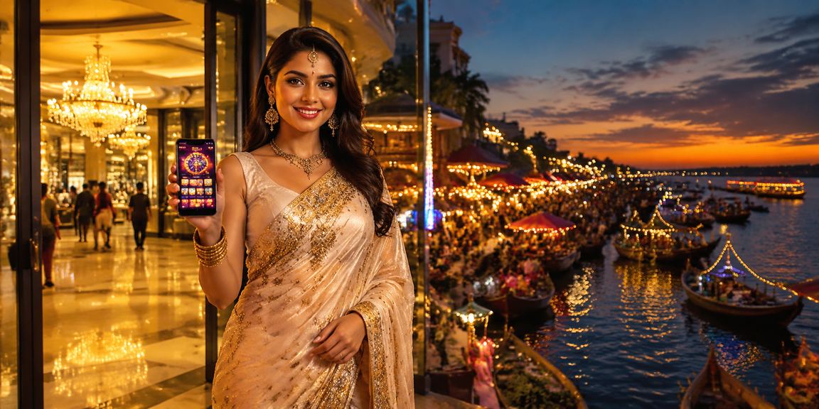 বরিশালে শাড়ি পরিহিত একজন নারী মোবাইলে ক্যাসিনো অ্যাপ ব্যবহার করছেন